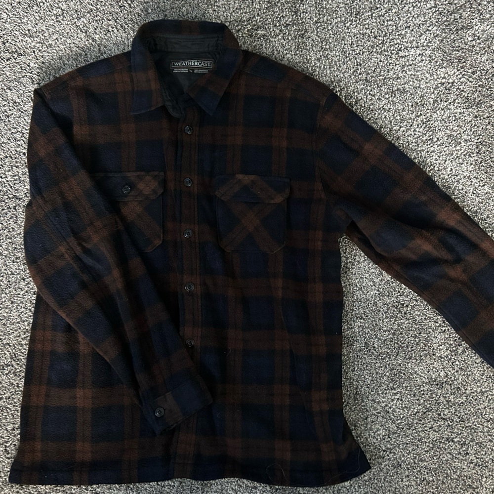 Fall Plaid Blue and Brown Weathercast Outdoor Jacket